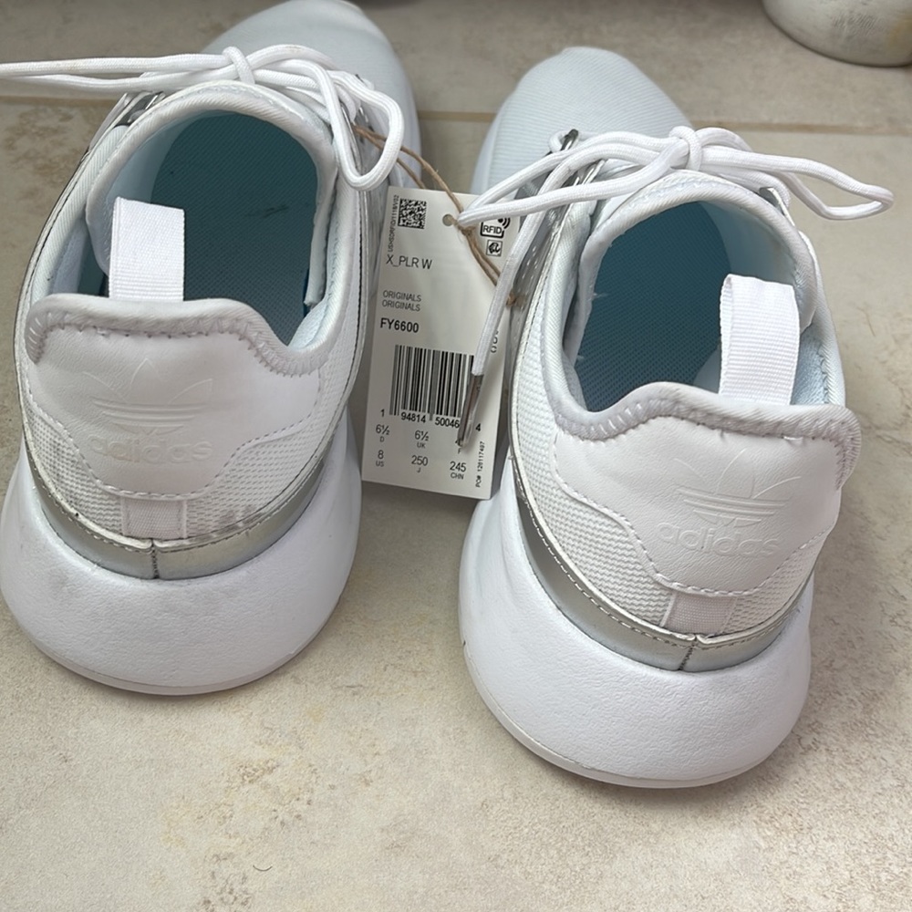 NWT Adidas X_PLR Silver Metallic White lace up sneaker tennis shoes - Picture 5 of 12